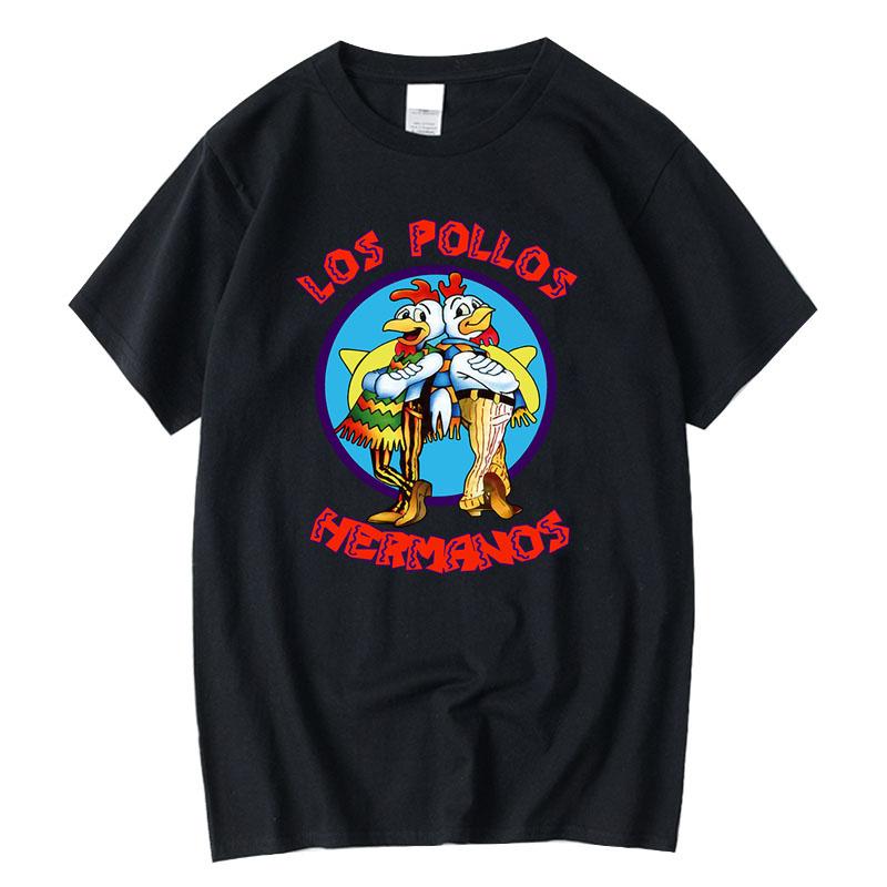 Summer Mens Short Sleeved High Quality 100 Cotton Breaking Bad LOS POLLOS Chicken Brothers Printed Casual For Men Tshirt Male