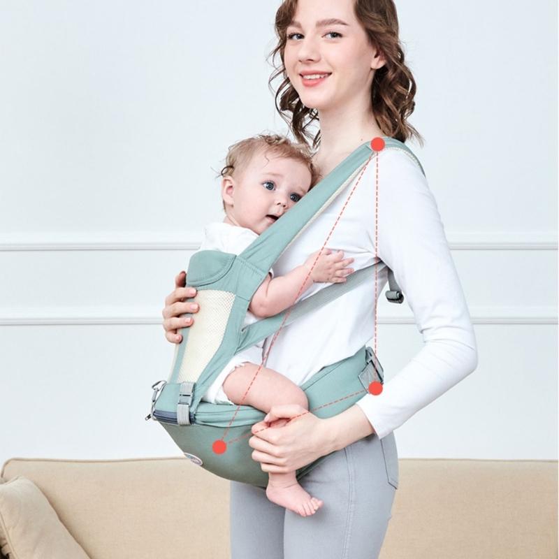 Breathable Infant Carrying Device Convertible Front Facing Position Secure Buckles Wide Shoulder Straps for 0-3 Years