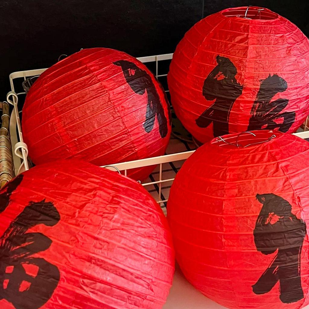 2026 New Year Red Fu Lanterns & Festive Spring Festival Wall Decor