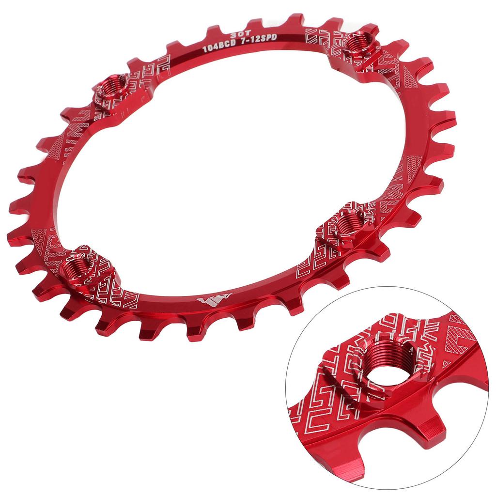 104BCD Single Speed Chainring Aluminum Alloy 30T Chainring Crank Accessories for Mountain Bike