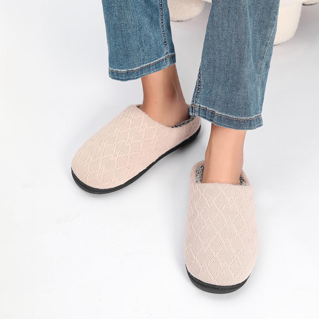 Fashion Plush slippers for home warmth couples cotton slippers non-slip plush thickened autumn and winter cotton slippers