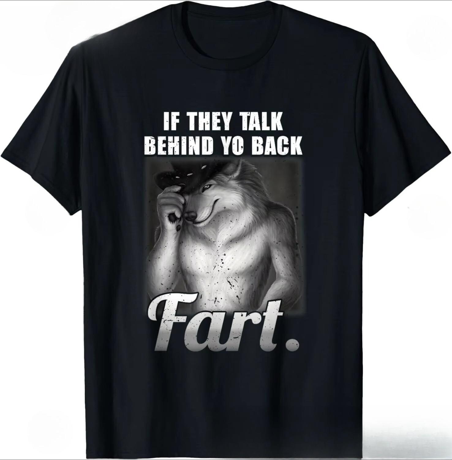 Мем Если говорят за спиной Пук Смешной Странно Специфичный Футболка Смешная Повседневная Модная Футболка Простая Крутая Креативная Футболка Графическая S