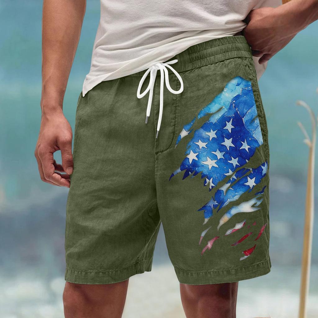 Męskie letnie, duże, swobodne, luźne spodnie sportowe, szorty plażowe