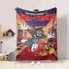 1pc Tom, Jerry Blanket Lightweight Flannel Throw For Sofa, Bed, Travel, Camping, Livingroom, Office, Couch, Chair, And Bed