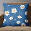 1 Pieces Bohemian Daisy Print Square Throw Pillow Cases Pattern Cushion Cover Suitable For Sofa Bedroom Car Pillow Cover