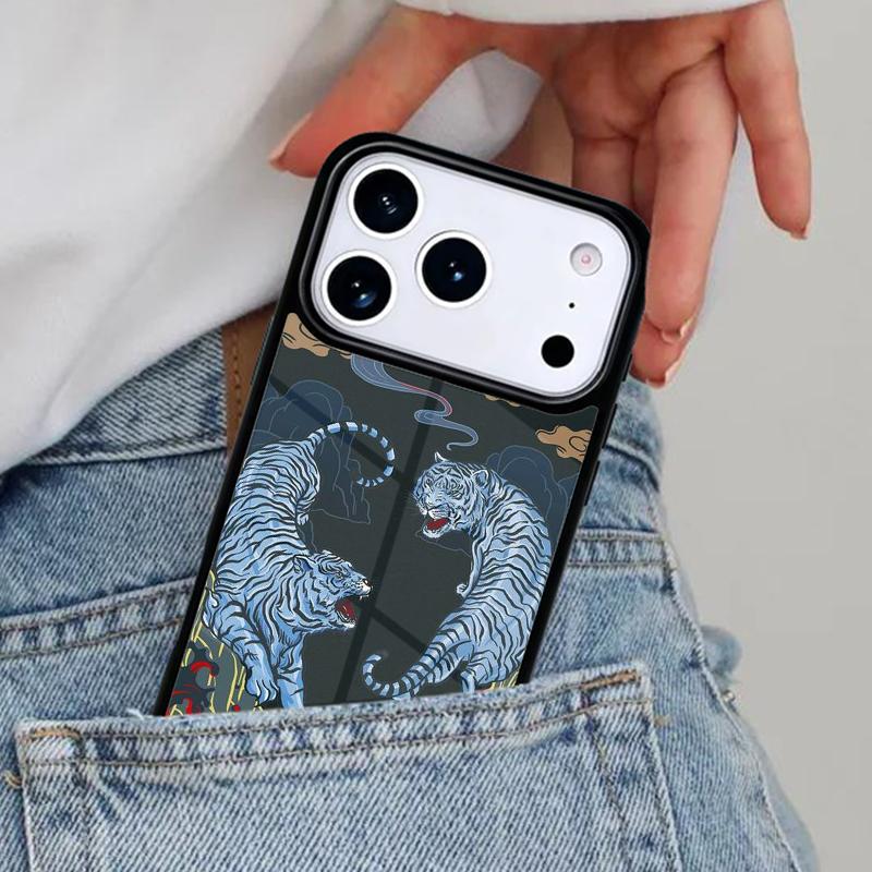 Japanese Tiger soft Phone Case for iPhone 16e 15 14 13 12 17 Pro Max Plus Air 17pro Cover Coque