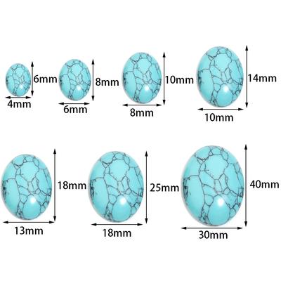 2-10 db Természetes Kék Türkiz Cabochon Ovális Lapos Hátú Cabochon Laza Gyöngyök Ékszerkészítéshez DIY Gyűrű Nyaklánc Kiegészítők