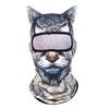 3D kočičí cyklistická kukla obličejová kapuce s ušima Zvířecí potisk obličejová maska ​​kukly pro outdoorové aktivity Hudební festivaly Raves Ski