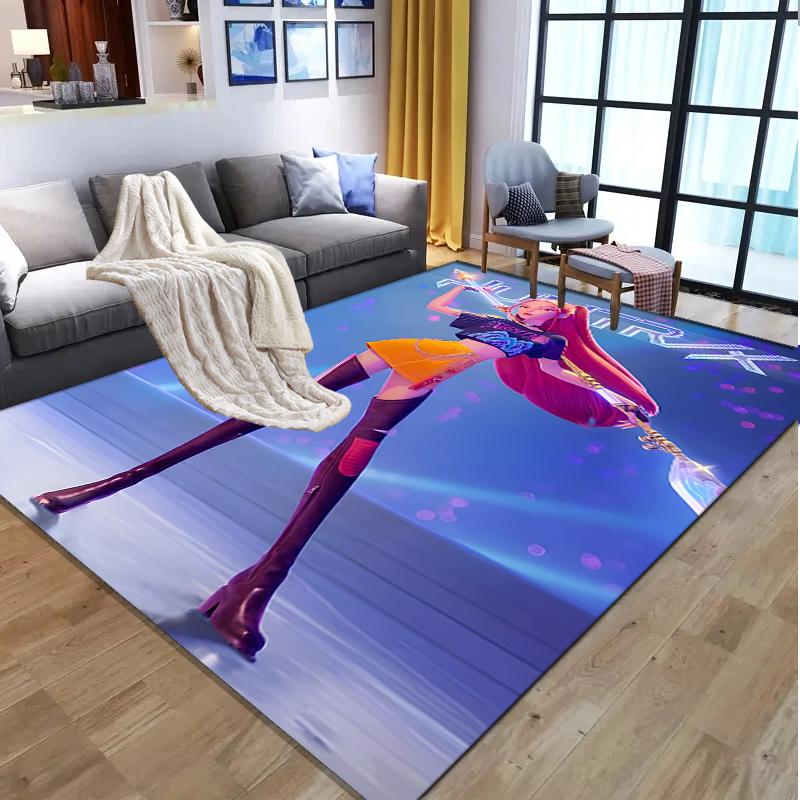 KPop Demon Hunters Pattern Rug, Indoor/Outdoor Mat, for Picnic, Gameroom, Bedroom, Office, Living Room, Home Decor Carpet, Birthday Gift