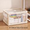 1Pcs Thickened Plastic Folding Collapsible Storage Bin Living Box Storage Box With Front Open Door Stackable Organizer For Book
