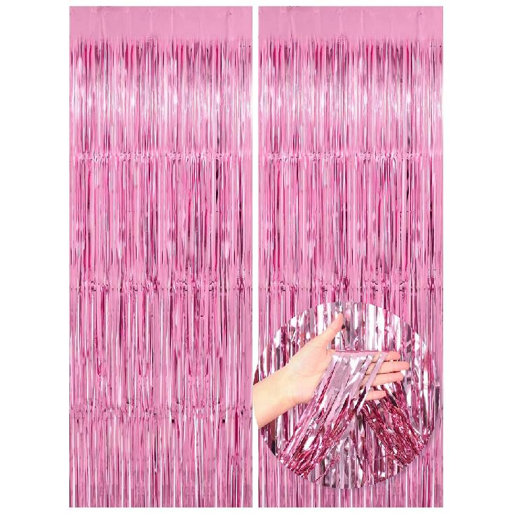 2pcs-1*2m Metal Foil Fringed Curtains for Party Background Wall Decoration Tassel Shiny Aluminum Film Wall Curtains 5