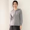 Women's 100% Pure Wool Half-Zip Hooded Sweater with Gold Buttons - New Autumn/Winter Fashion
