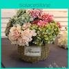 Stunning 6 Heads Artificial Silk Hydrangea Fake Flower Bridal Bouque For Elegant Home Decor