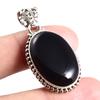 Natürlicher schwarzer Onyx-Edelstein, 925er Sterlingsilber, Schmuckanhänger, 3,8 cm, Y6m70