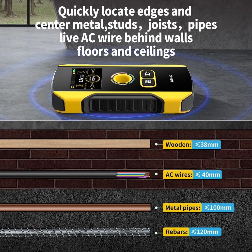 Portable Wall Detector Scanner Precise Safe Drill Hole Tools for AC Live Cable Wires Metal Wood Stud Finder