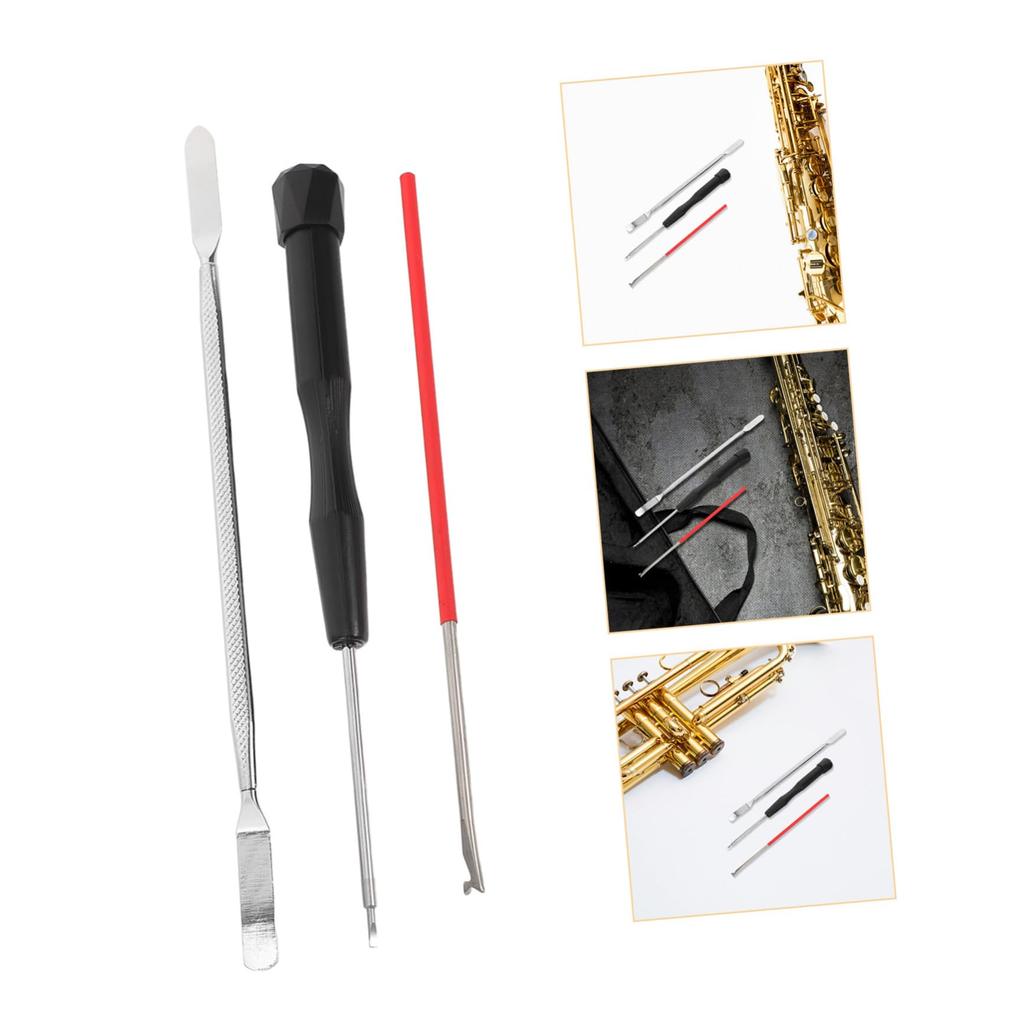 Alasum 3-Piece Woodwind Instrument Repair Tool Kit for Saxophone, Clarinet, Flute, and Piccolo: Precision Screwdriver Maintenance Kit