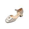 High Heels Mary Jane Women'S Shoes Summer Small Leather Shoes Chinese Fashion Casual Word With Thick Heel Single Shoes Women
