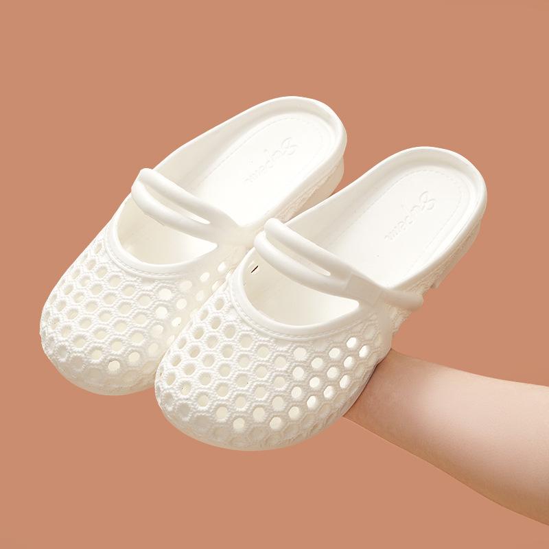 Schicke Pearl-Mesh-Slipper für den Sommer – Bequeme, rutschfeste geschlossene Commuter-Slipper für Damen für den Außenbereich
