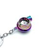 Chrome Metal Turbo Charger Keychain Keyring, No Plastic Spinning Compressor