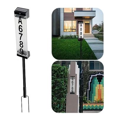 A23I-1Set Outdoor Solar House Number Plate Plug-In Door Plate Light Wall Lamp House Number Light