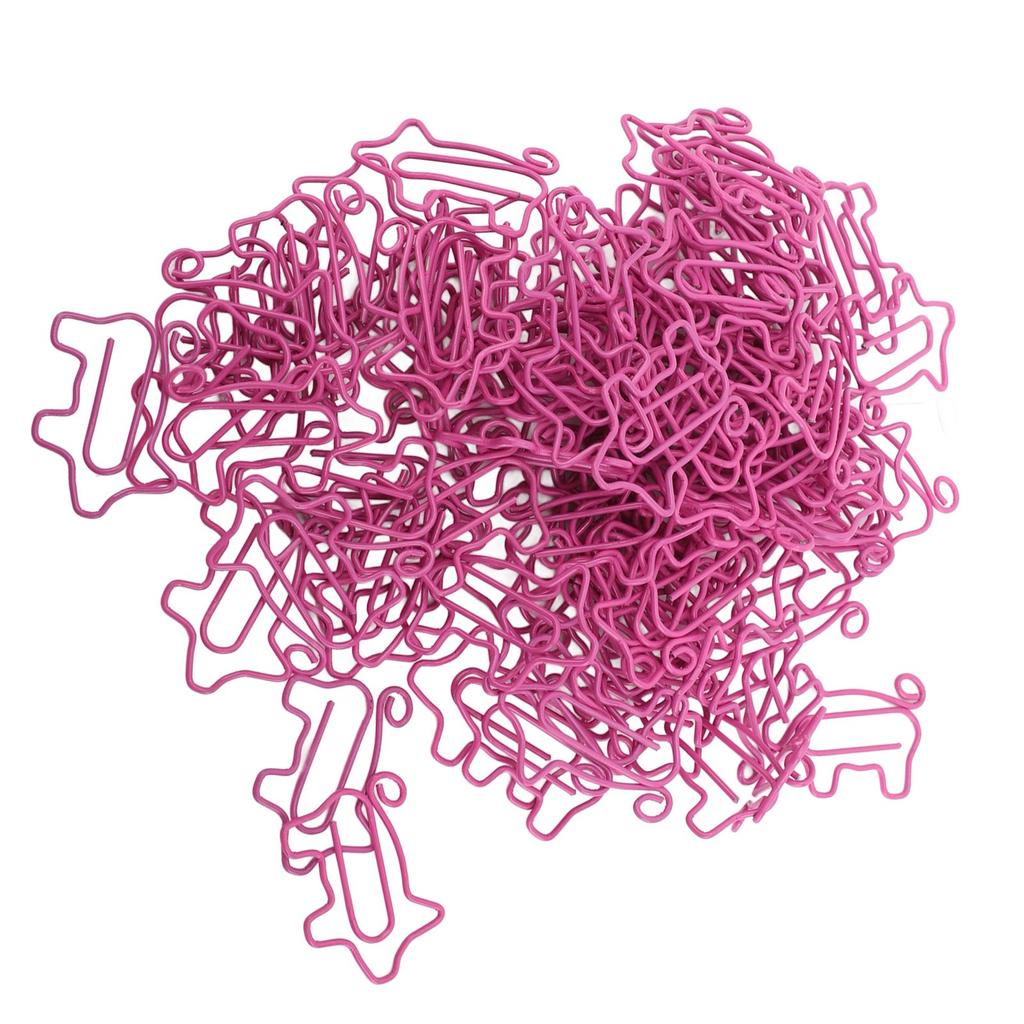 100pcs Paper Clips Prevent Slip Cute Pig Shaped Decorative Bookmark Metal Paperclips for School