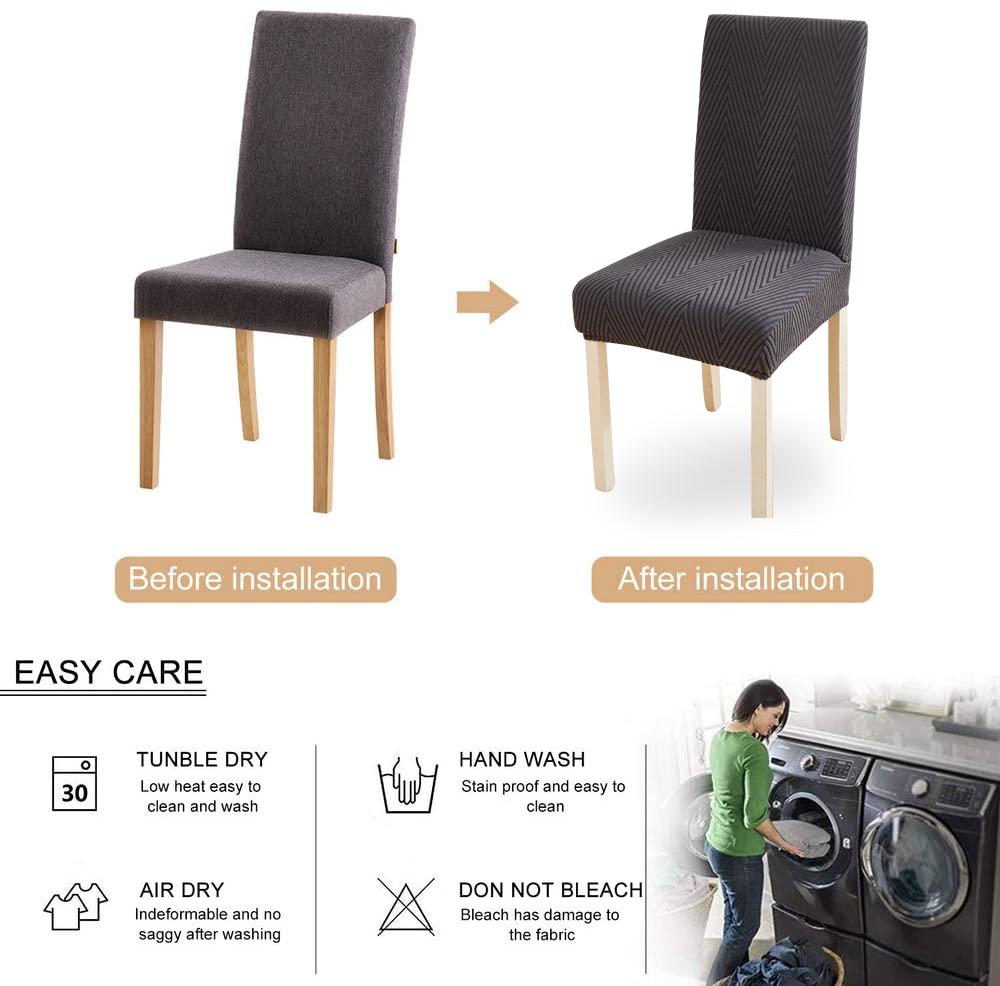 Jacquard Dining Chair Covers Stretch Chair Covers For Dining Room Chair Slipcover,For Dining Room Kitchen Chair Protector Cover