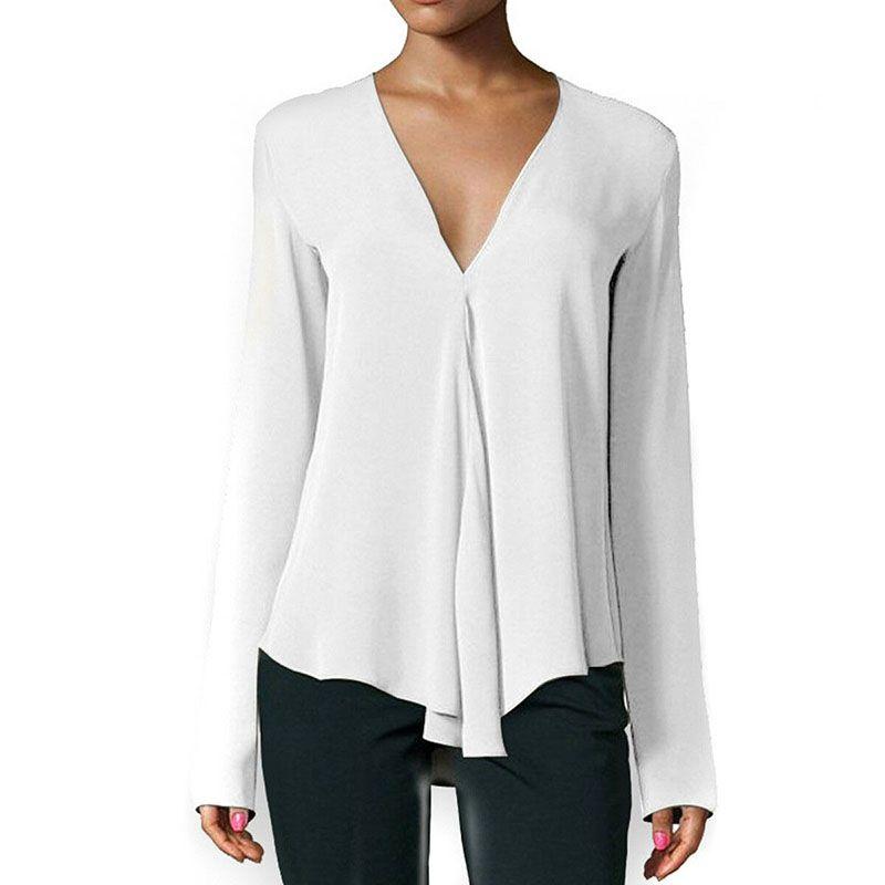 Elegantes Damen Sommer Freizeit Langarm Locker Chiffon T-Shirt Bluse Für Alle Größen