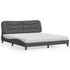 VidaXL Bed with Mattress Dark Grey 180x200 Cm Fabric, Bedroom Furniture, Double Bed, Curved Bed Frame, Slatted Base, 3208549