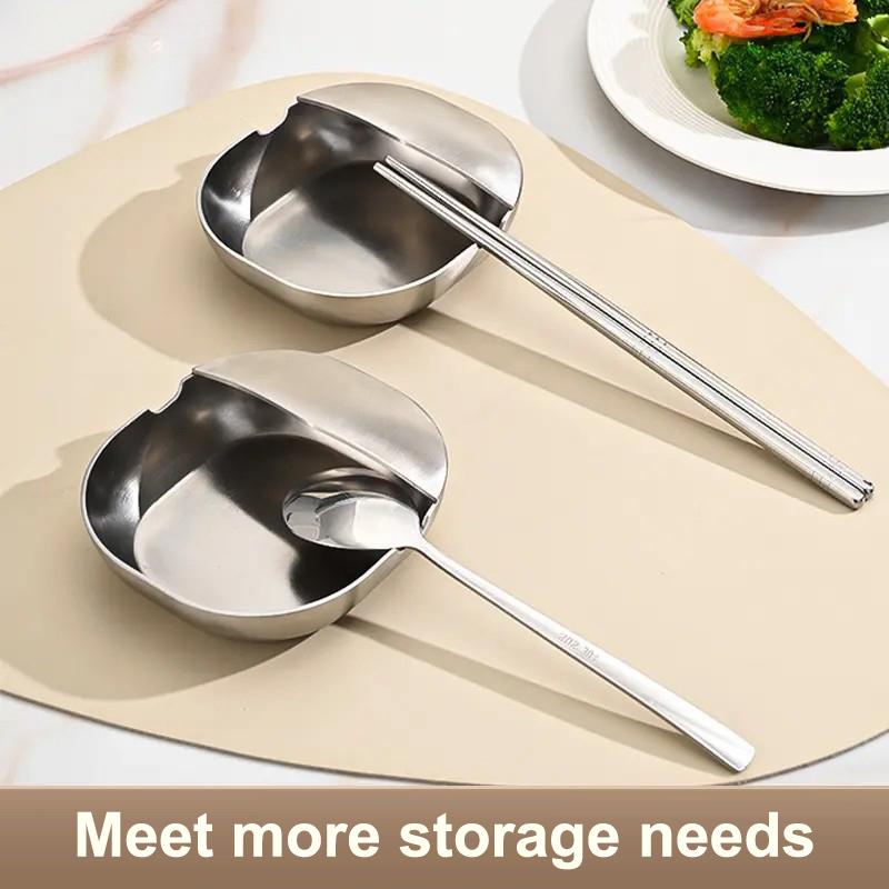 Stove Spoon Holder Stainless Steel Self Standing Utensils Frame Household Ladle Holder For Spoon Spatula Kitchen Counter Stove