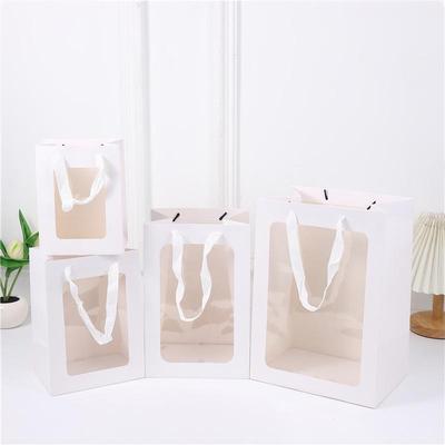 Borsa a mano con finestra trasparente per fiori freschi - Borsa regalo per la festa della mamma o souvenir per conferenze.