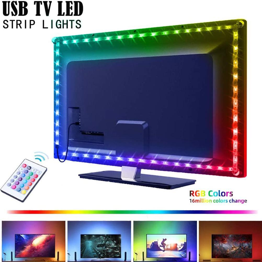 LED Lysstripe RGB DC5V Fleksibel Lampetape USB TV Bakgrunnsbelysning LED Striper med Fjernkontroll