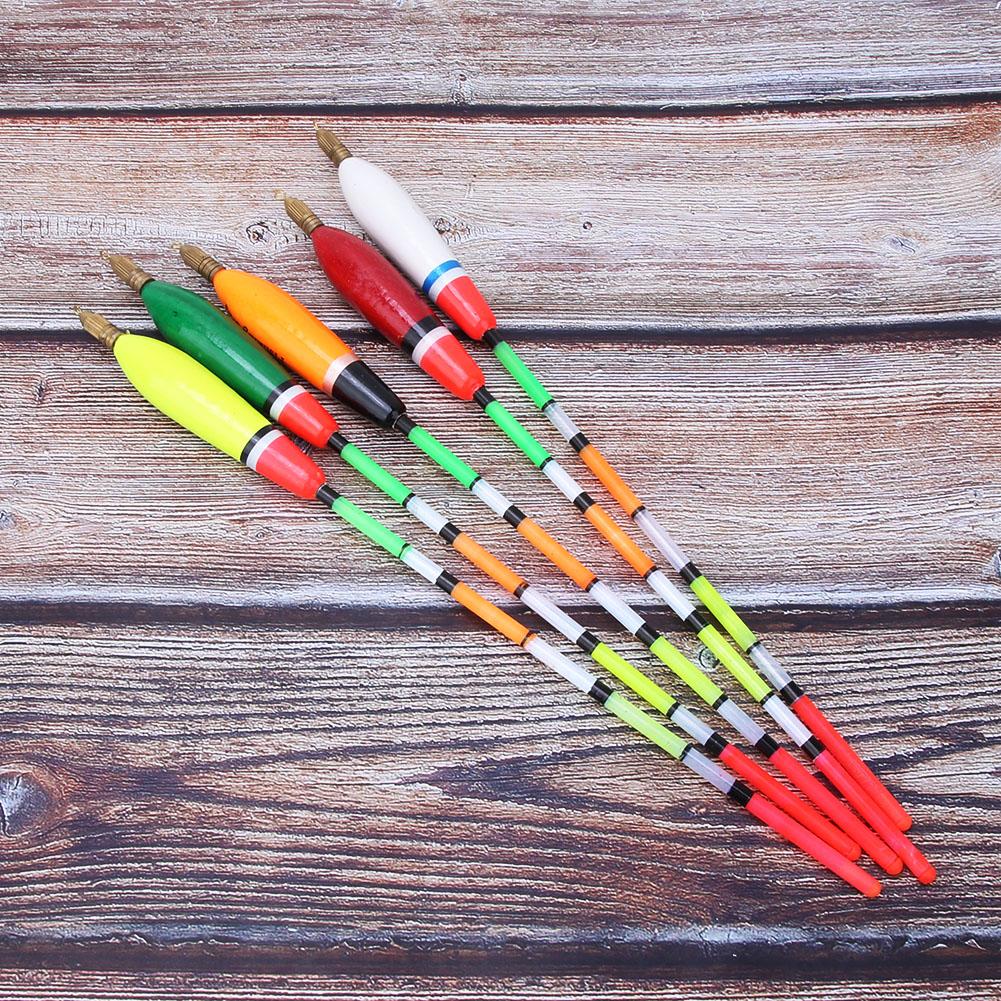 5PCS Multiple Color Balsa Wood Fishing Float Bobber Bite Indicator Angling Equipment(5+2g )