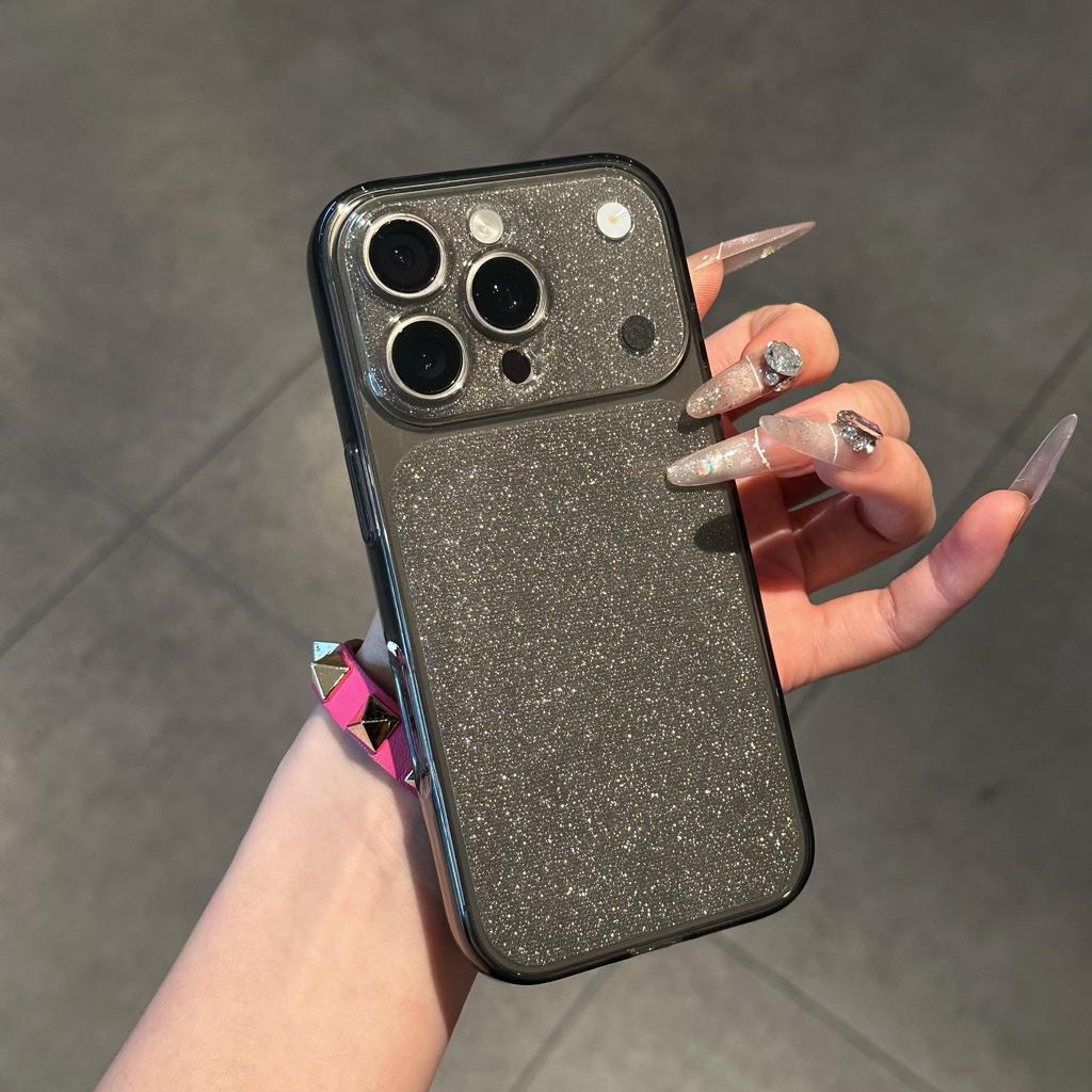 Bling Glitter Soft Silicone Rubber TPU Gel Phone Case for iPhone 17 16 15 14 Plus 13 Pro Max Shockproof Clear Thin Cover Capa