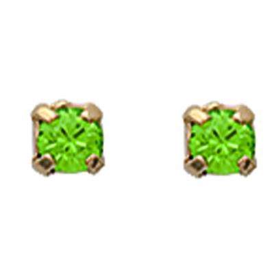 [L1123] - Gold Plated Earrings 'Brilliants' Green Gold - 3 Mm