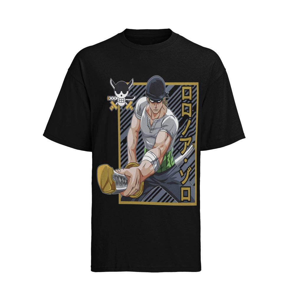 One Piece Lorenor Zorro Piraten Anime Herren T-Shirt Bio Baumwolle