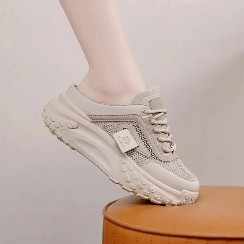 Fashion Platform Women's Slippers and Ladies Sandals Breathable Mesh Hollow Sports Shoes Summer Footwear Wholesale Slip-resistant Slides