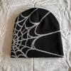 Knit Fashionable Cap With Spider Web Embroidery Design For Daily Wear Casual
