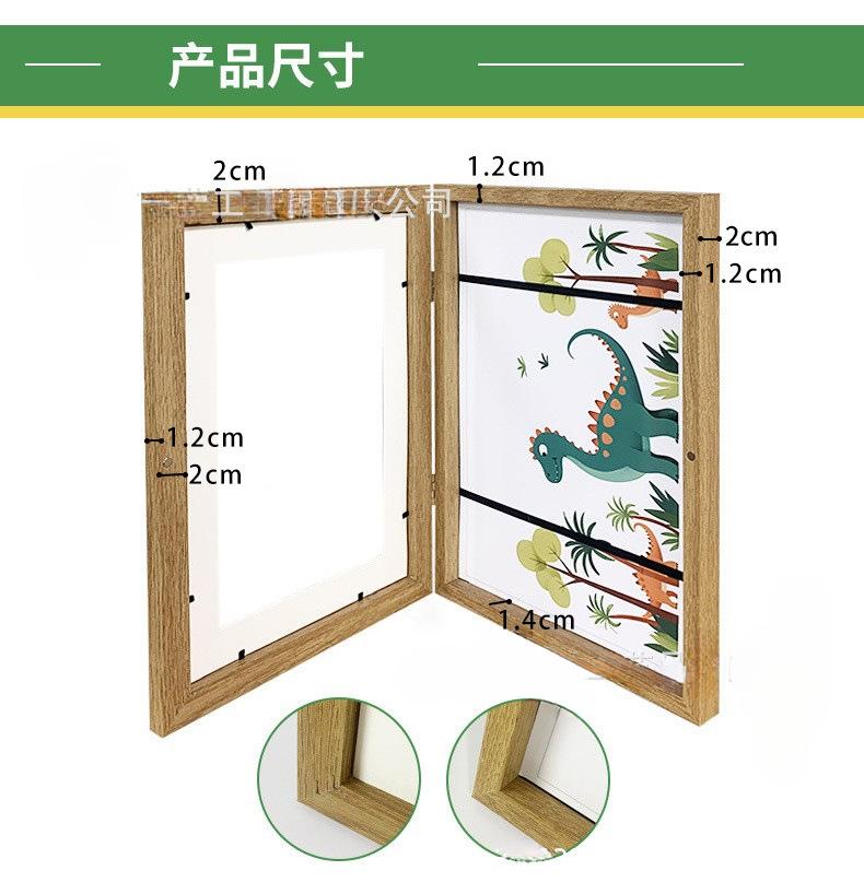 Molduras de Arte Infantil de Madeira Magnética com Abertura Frontal Mutável Kids Frametory Para Exibição de Fotos, Desenhos, Pinturas, Imagens, Decoração de Casa