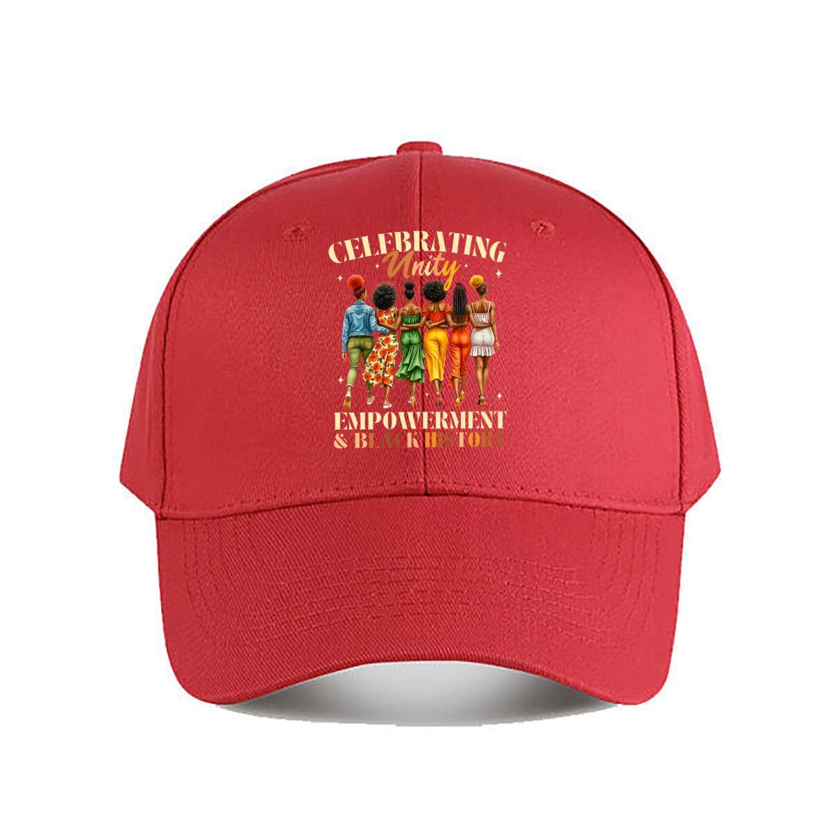 Celebrating Unity EmpowerUnisext Black History African Women Pride Baseball Cap Fashion Unisex Sunhat Womens Outdoor Sports One Size