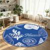 Ocean Sea (126) Theme Round Crystal Velvet Rug Custom Name Text Personalized Floor Mat Home Decor Non Slip Crystal Carpet