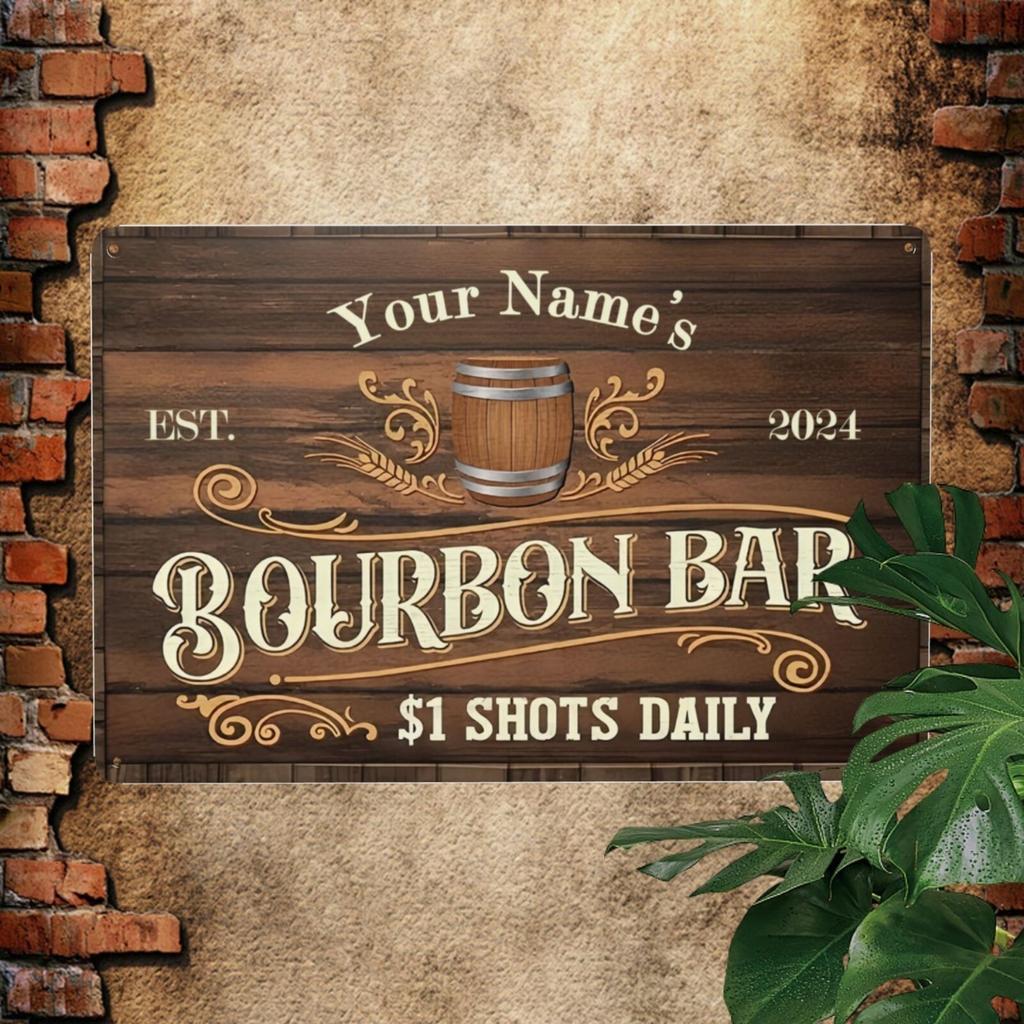 Letrero Metálico Vintage Personalizado para Bar Arte de Pared Cueva del Hombre Decoración del Hogar Regalo