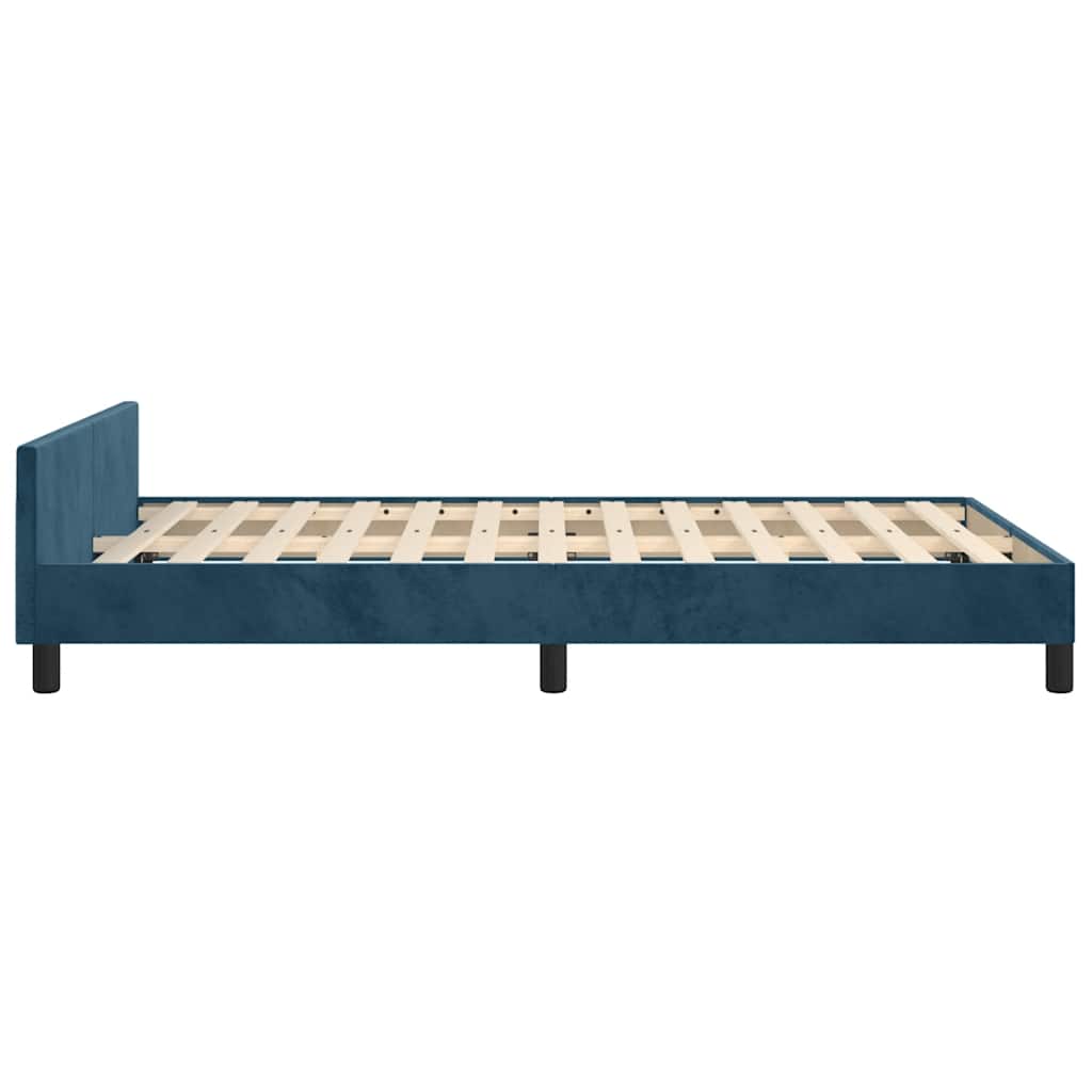 Bed Frame without Mattress Dark Blue 120 x 200 cm Velvet