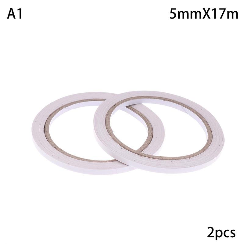 2Rolls 17M Double Sided Tape Strong Double Faced Powerful Hand Tearing Adhesive Tape For Mounting Fixing Pad Sticky Paper