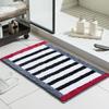 Tappeto da terra in peluche a righe - Spesso, Assorbente, Lungo per Camera da letto, Finestra a golfo o Bagno.