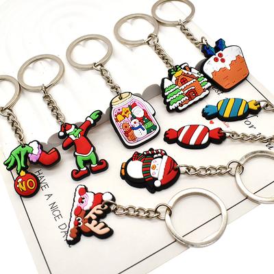 1 STÜCKE PVC Weihnachten Schlüsselanhänger Frohe Weihnachten Schlüsselanhänger Weihnachten Schlüsselanhänger Fit Erwachsene Autoschlüssel Geschenk Schmuckstücke