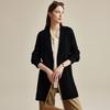 Women's Thickened Mid-Length V-Neck Cable Knit Wool Cardigan