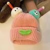 Style Hat Versatile Cute And Funny Big Mouth Womens Warm Hatscaps Knitted