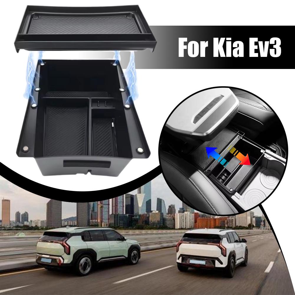 Car Armrest Under Storage Box Organizer Tray For Kia Ev3 Car Interior Sorting And Storage Wear Resisting & Scratch-resistant