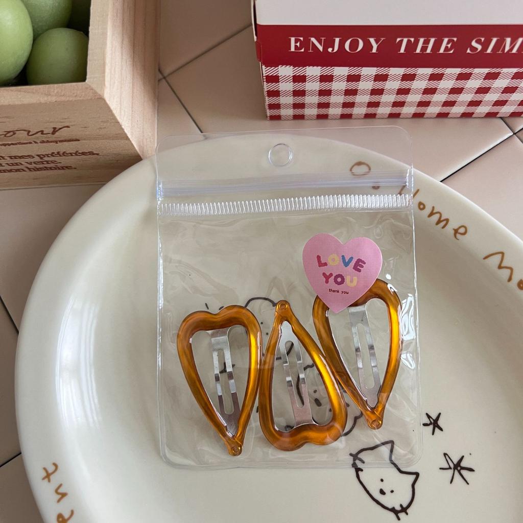 3pcs Ins Sweet Girl Cute Nectarine Heart BB Clip Broken Hair Bangs Love Clip New Hair Accessories Headdress