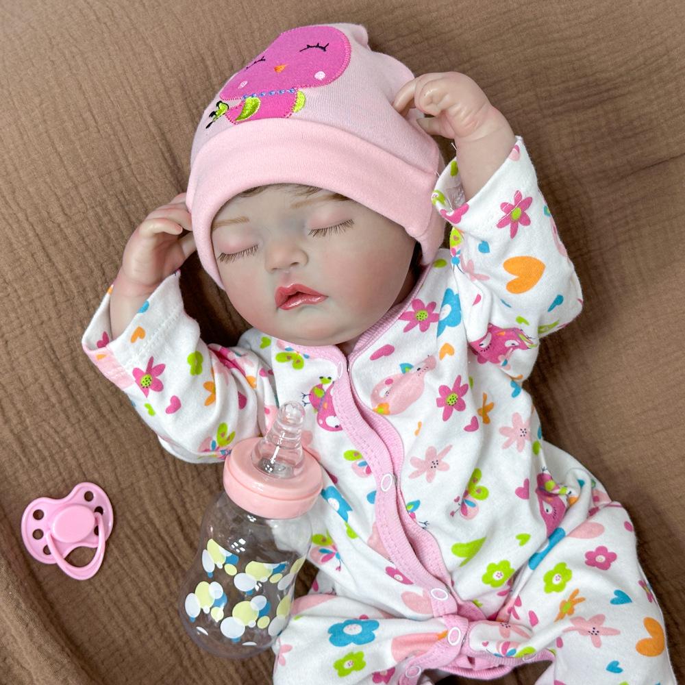 Bambola Reborn di Simulazione dipinta a mano, morbida e realistica, lavabile, da 50 cm, per bambini, accompagnata da bambola da gioco